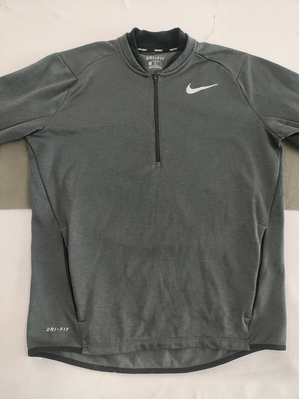 Nike Golf Sweatshirt Gym Running Outdoor Activewear 1/4 Zip Sz M Dri Fit Gray